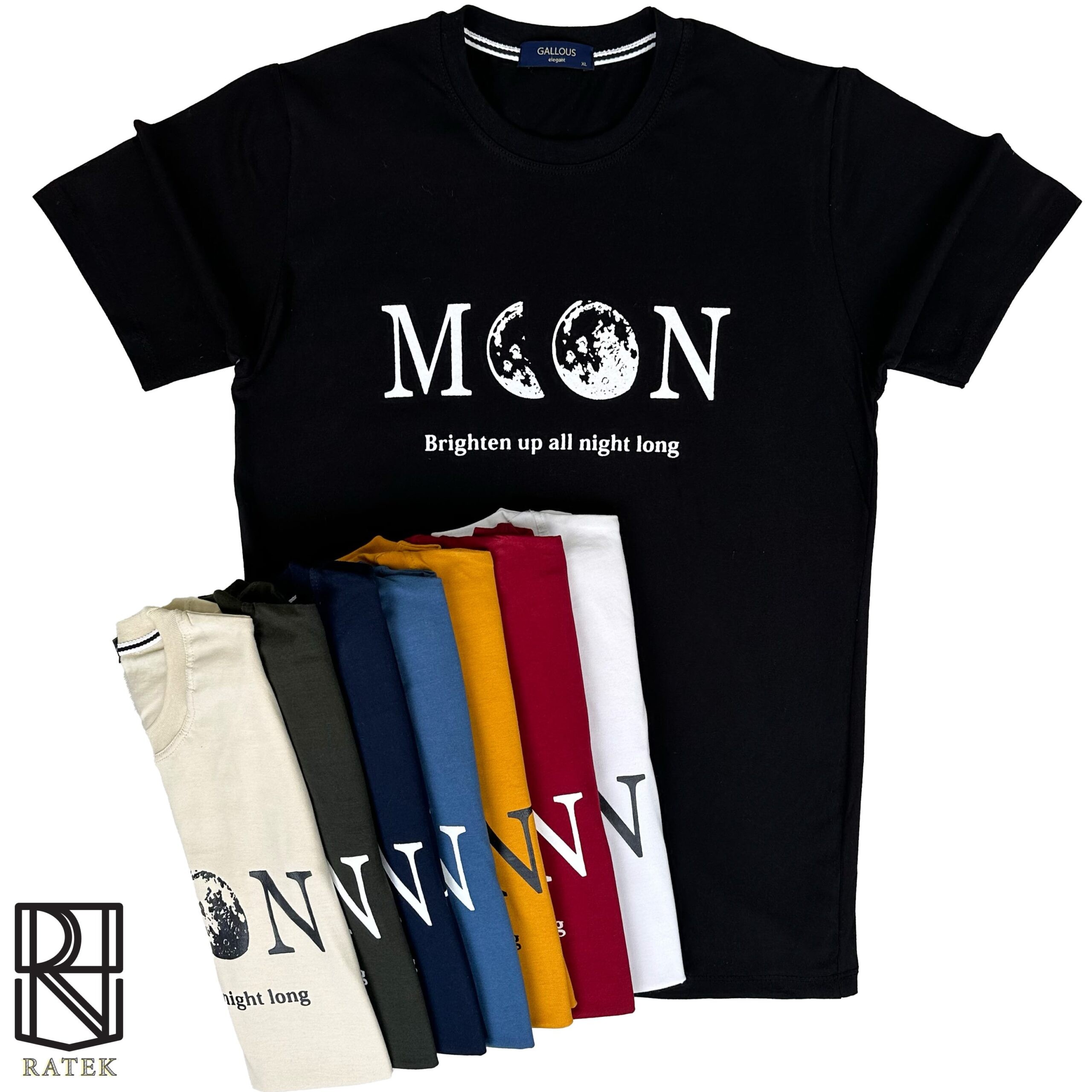 تیشرت مردانه طرح ماه (moon) مشکی